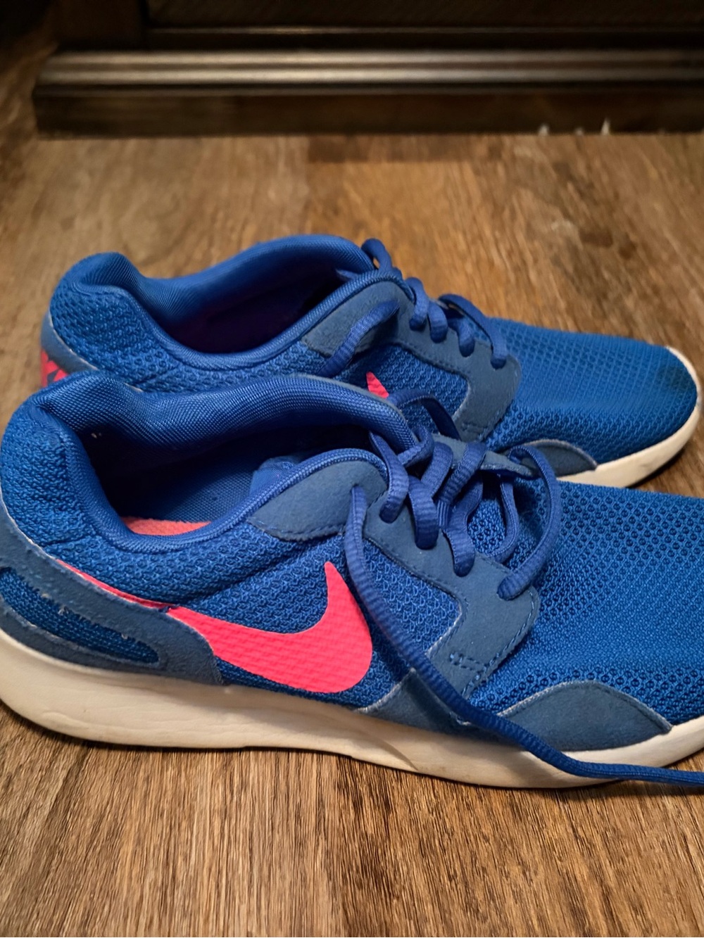 Nike women's Blue Sneakers with Pink Swoosh